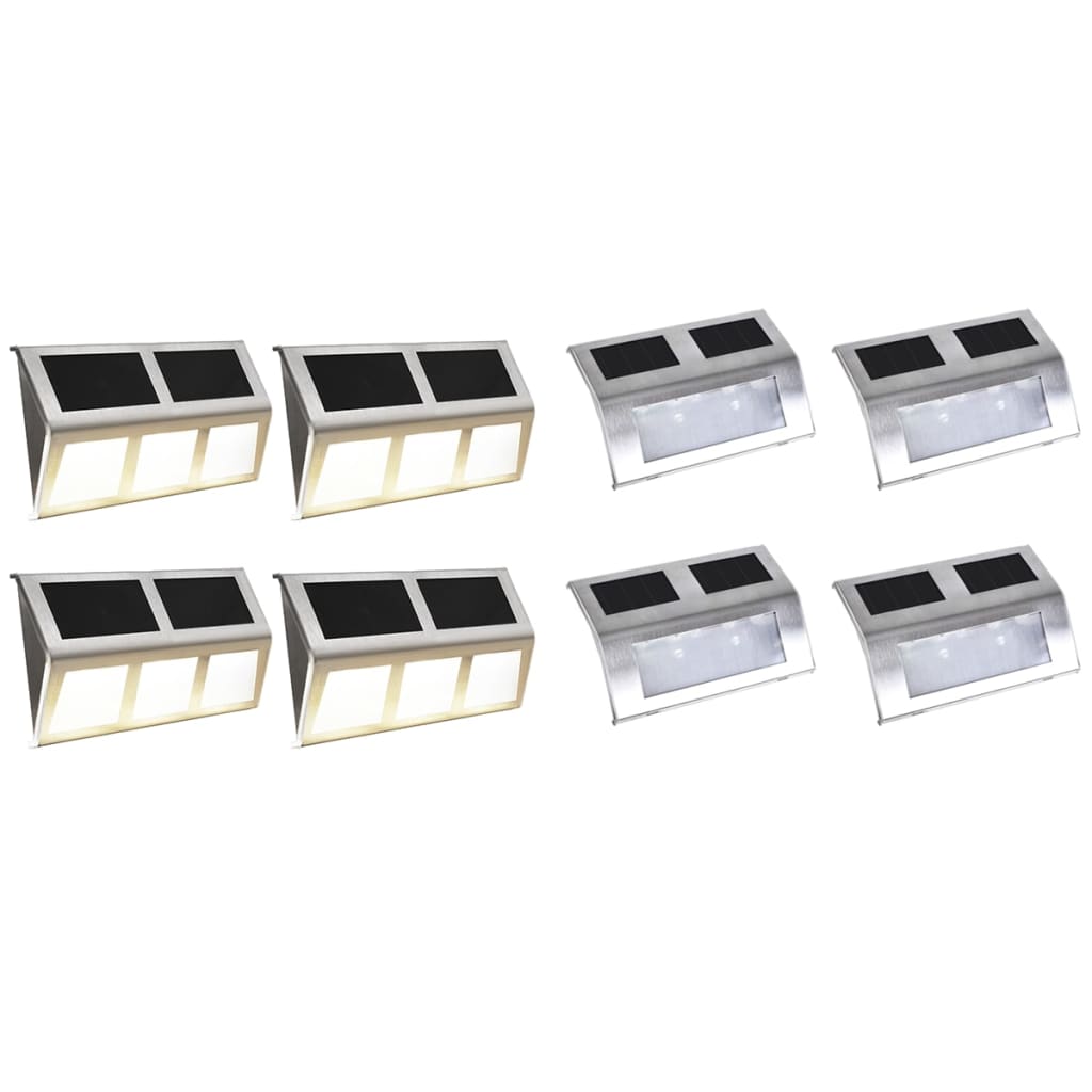 Berkfield Solar Lamp Set 8 Pieces LED Lights
