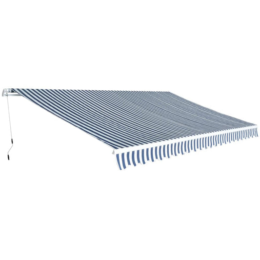 Berkfield Folding Awning Manual Operated 500 cm Blue/White
