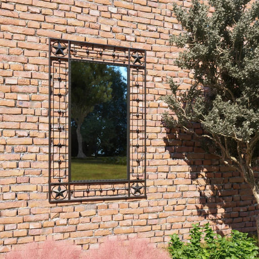 Berkfield Garden Wall Mirror Rectangular 50x80 cm Black