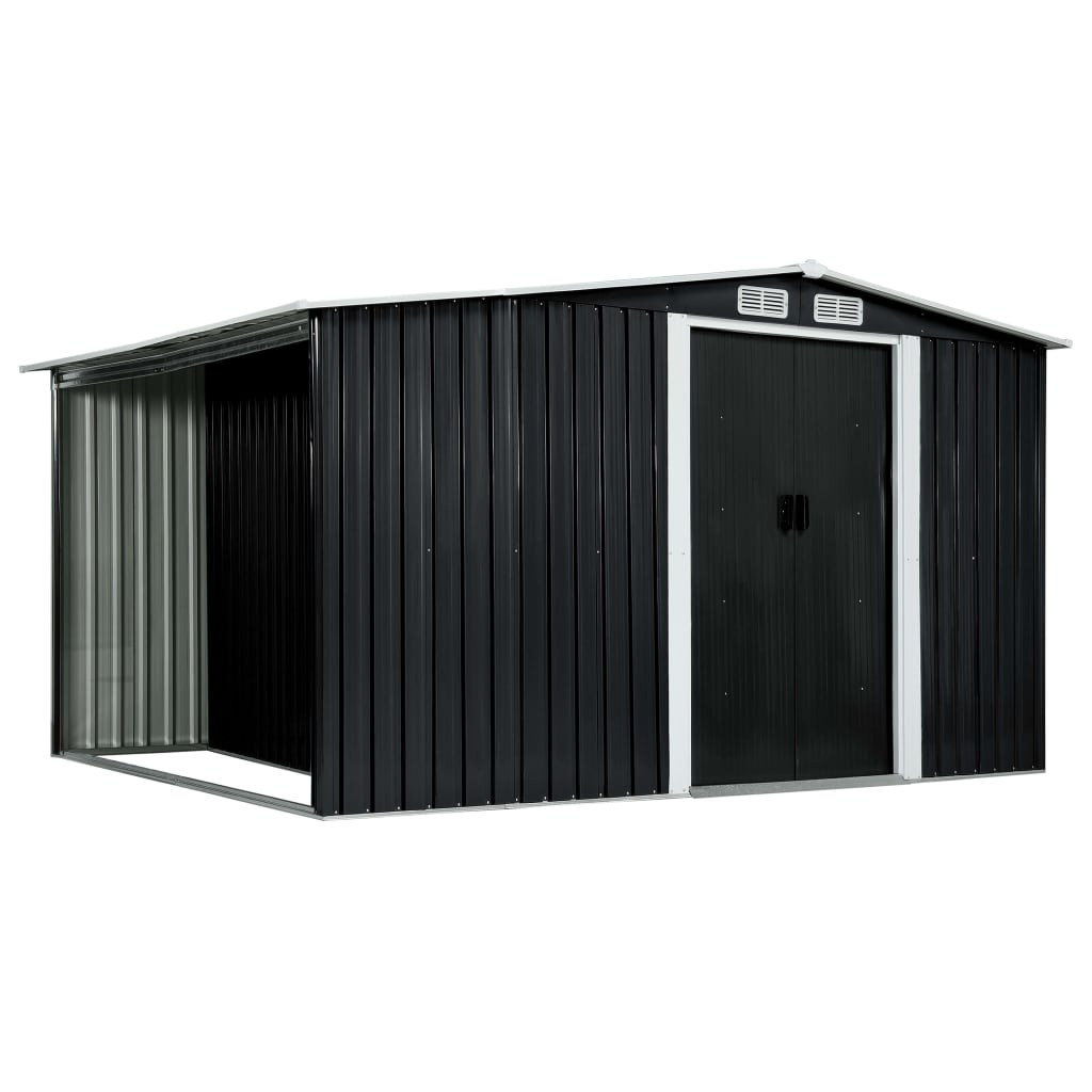 Berkfield Garden Shed with Sliding Doors Anthracite 329.5x131x178 cm Steel