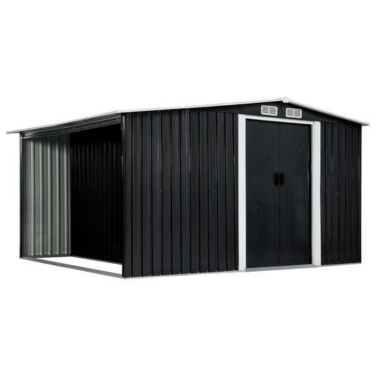 Berkfield Garden Shed with Sliding Doors Anthracite 329.5x259x178 cm Steel