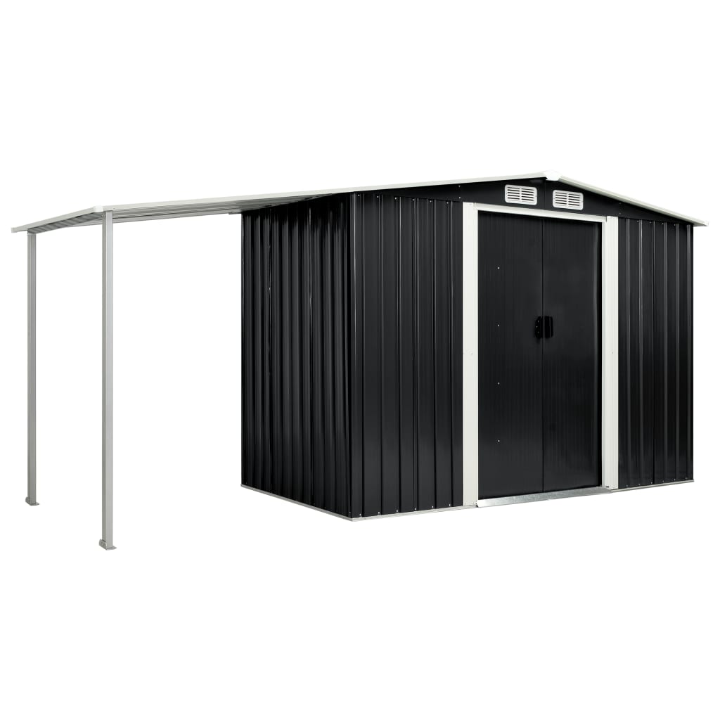 Berkfield Garden Shed with Sliding Doors Anthracite 386x131x178 cm Steel