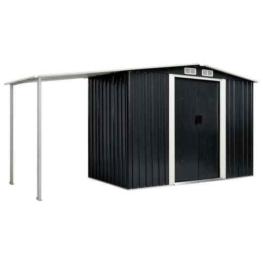 Berkfield Garden Shed with Sliding Doors Anthracite 386x131x178 cm Steel