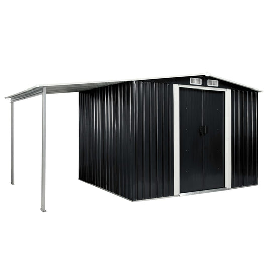 Berkfield Garden Shed with Sliding Doors Anthracite 386x205x178 cm Steel