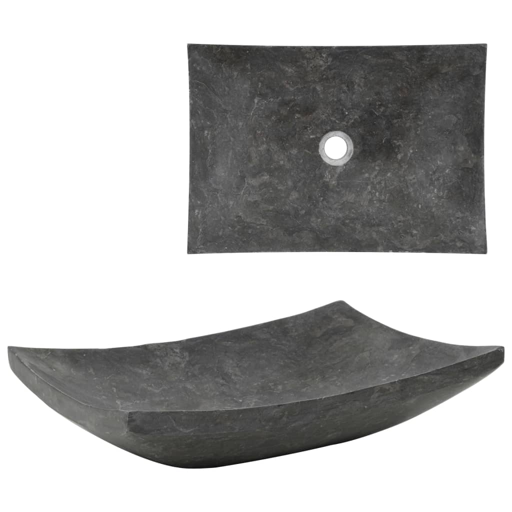 Berkfield Sink 50x35x12 cm Marble Black