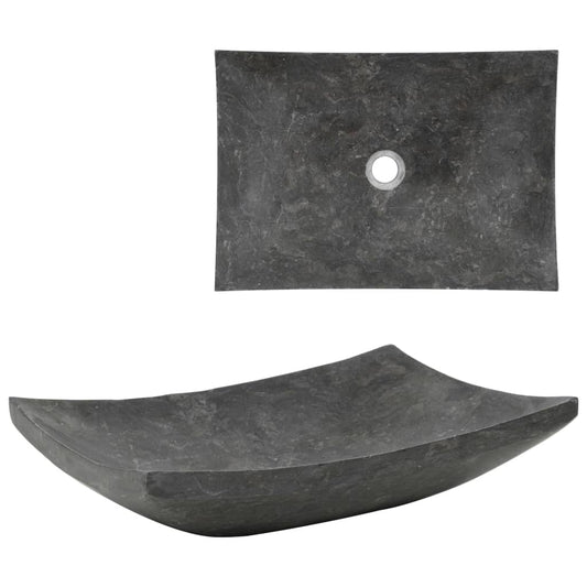 Berkfield Sink 50x35x12 cm Marble Black