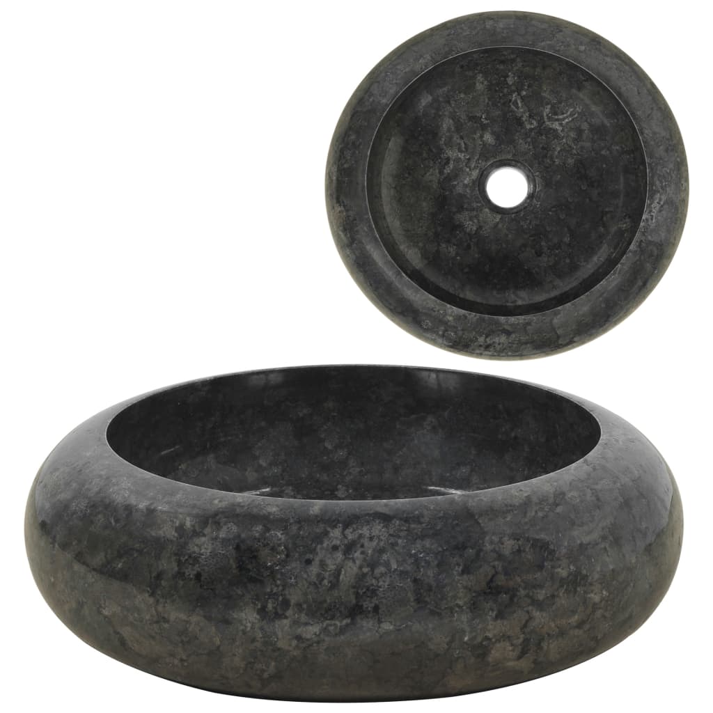 Berkfield Sink 40x12 cm Marble Black