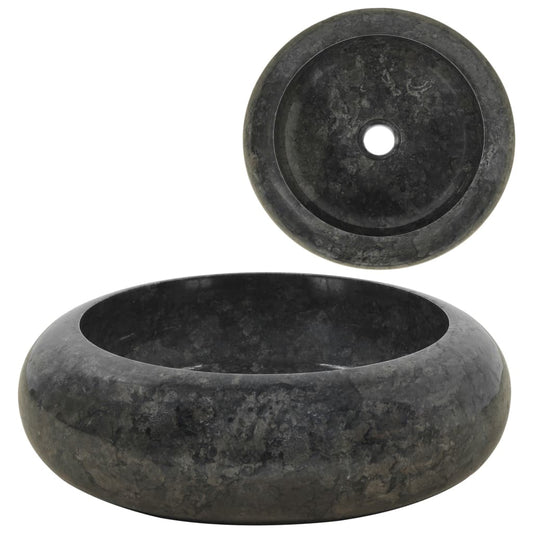 Berkfield Sink 40x12 cm Marble Black