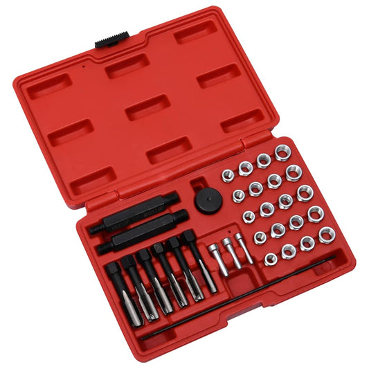Berkfield 33 Piece Glow Plug Thread Repair Tool Set M8 M10 M12