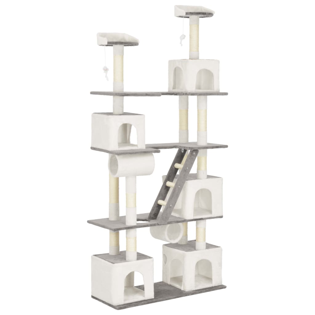 Berkfield Cat Tree with Sisal Scratching Posts White 225 cm