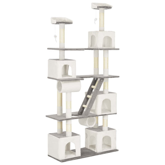 Berkfield Cat Tree with Sisal Scratching Posts White 225 cm