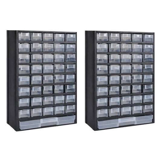 Berkfield 41-Drawer Storage Cabinet Tool Box 2 pcs Plastic
