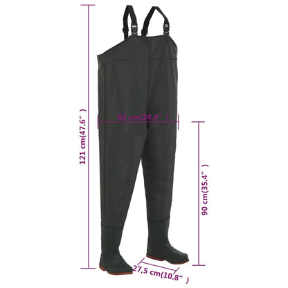 Berkfield Wading Pants with Boots Green Size 43
