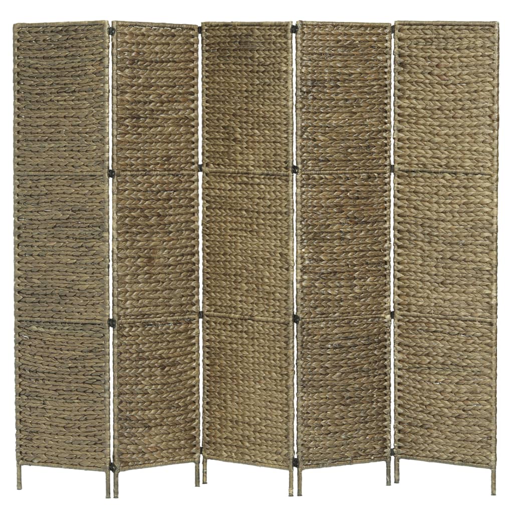 Berkfield 5-Panel Room Divider Brown 193x160 cm Water Hyacinth