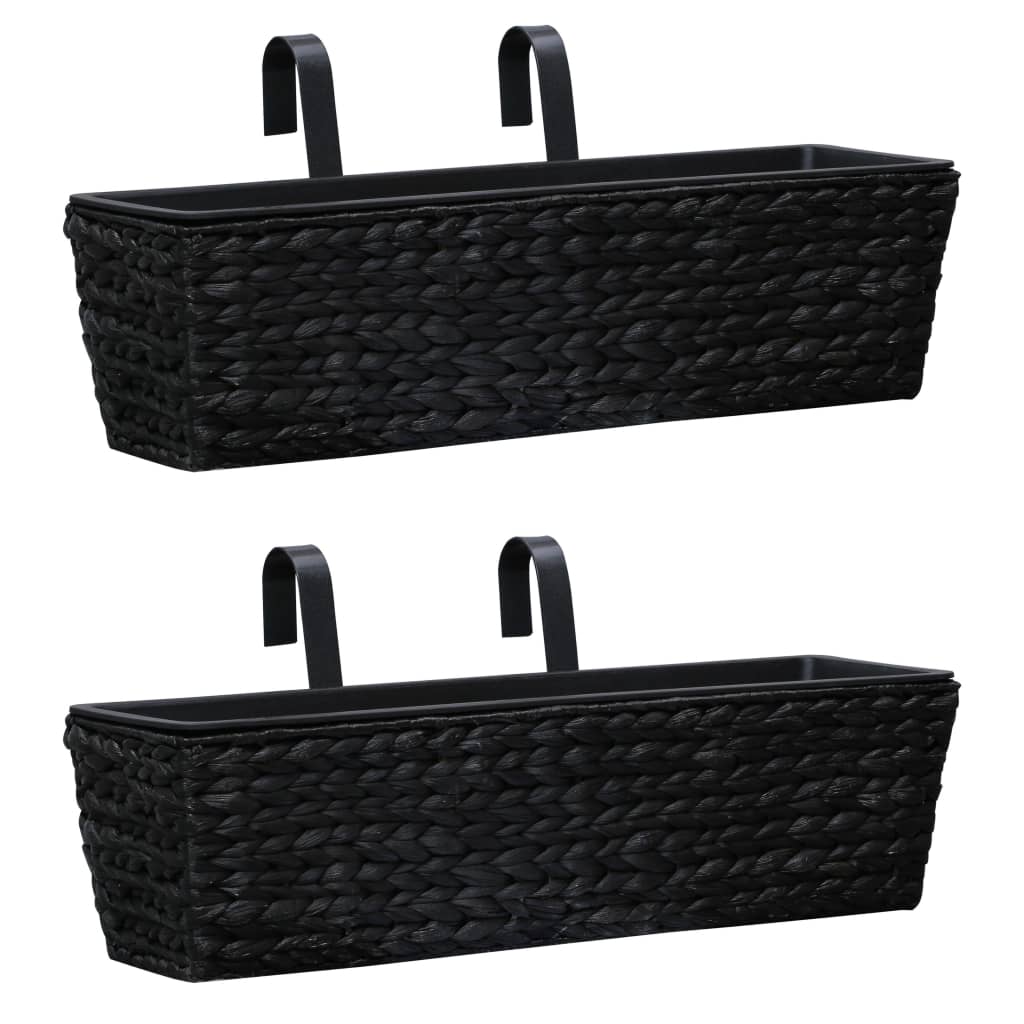 Berkfield Garden Planters 2 pcs Water Hyacinth Black