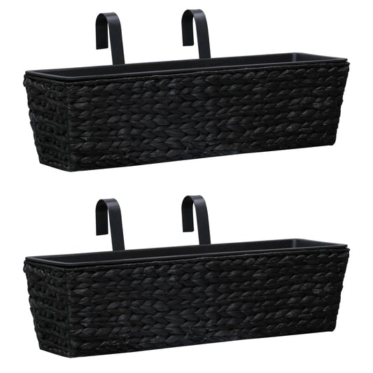Berkfield Garden Planters 2 pcs Water Hyacinth Black