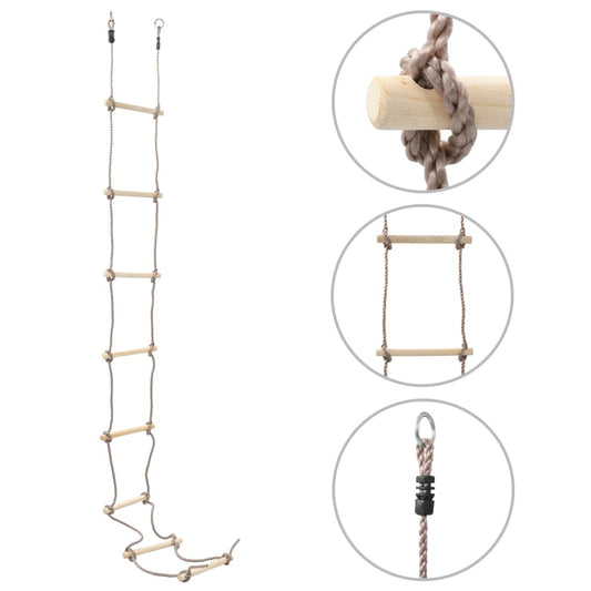 Berkfield Kids Rope Ladder 290 cm Wood