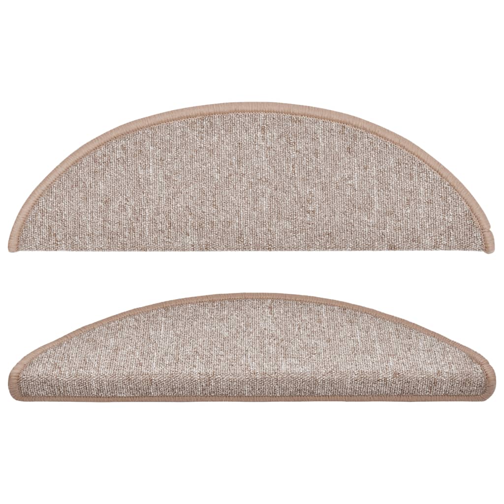 Berkfield Carpet Stair Treads 15 pcs Light Brown 56x17x3 cm