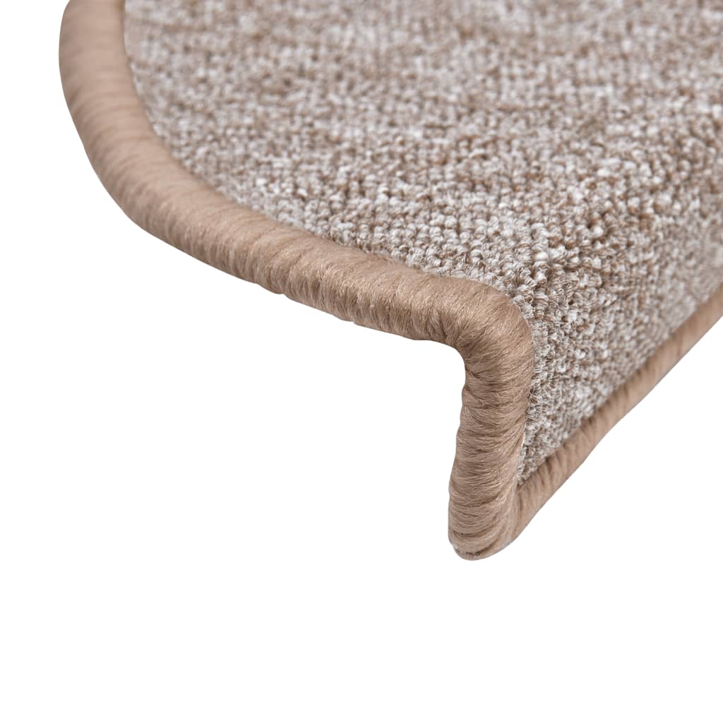 Berkfield Carpet Stair Treads 15 pcs Light Brown 56x17x3 cm