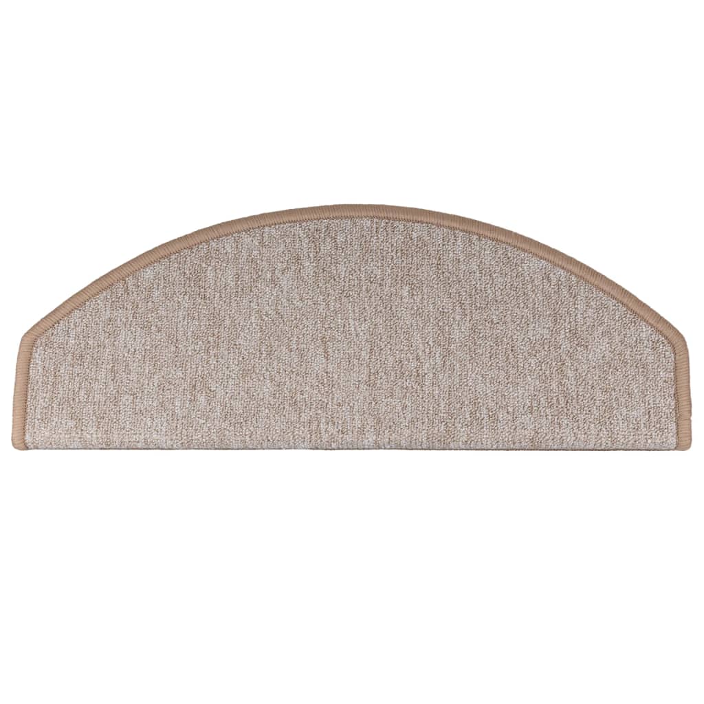 Berkfield Carpet Stair Treads 15 pcs Light Brown 65x24x4 cm