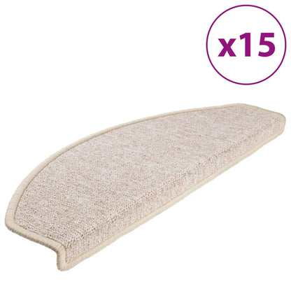 Berkfield Carpet Stair Treads 15 pcs Taupe 65x24x4 cm
