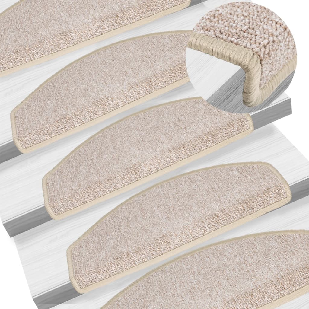 Berkfield Carpet Stair Treads 15 pcs Taupe 65x24x4 cm