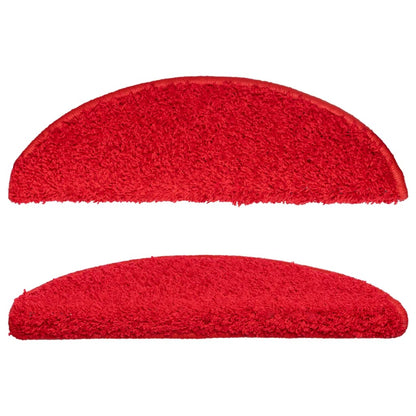 Berkfield Carpet Stair Treads 15 pcs Red 56x17x3 cm