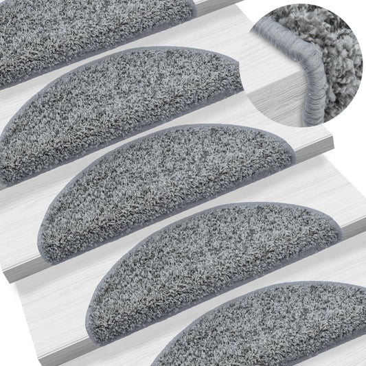 Berkfield Carpet Stair Treads 15 pcs Grey 65x21x4 cm