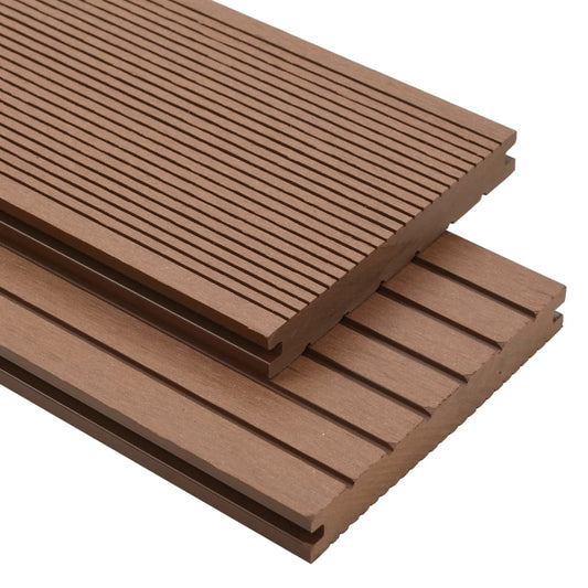 Berkfield WPC Solid Decking Boards with Accessories 16må_ 2.2m Light Brown