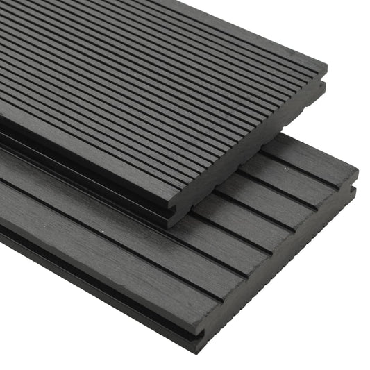 Berkfield WPC Solid Decking Boards with Accessories 10 m�__ 2.2 m Grey