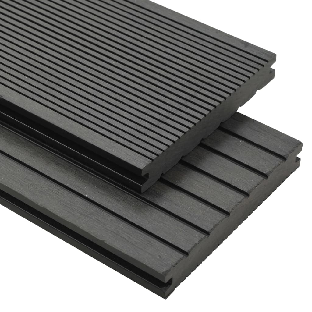 Berkfield WPC Solid Decking Boards with Accessories 26 må_ 2.2 m Grey