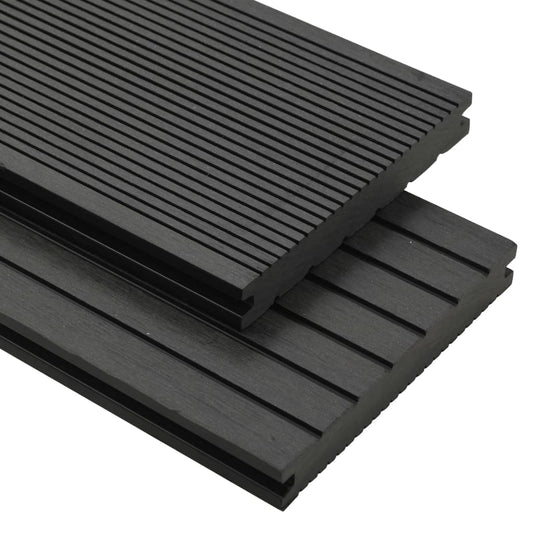 Berkfield WPC Solid Decking Boards with Accessories 16 m�__ 2.2 m Black
