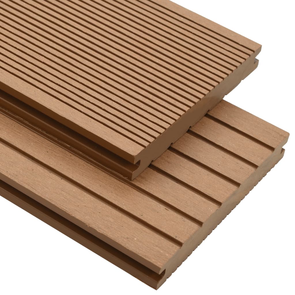 Berkfield WPC Solid Decking Boards with Accessories 20 m�__ 2.2 m Teak