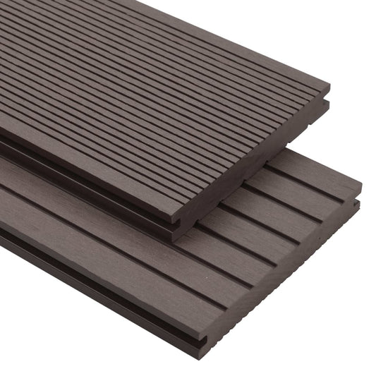 Berkfield WPC Solid Decking Boards with Accessories 26m�__ 2.2m Dark Brown