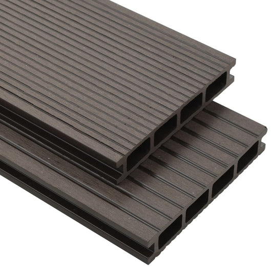 Berkfield WPC Hollow Decking Boards with Accessories 16må_ 2.2m Dark Brown