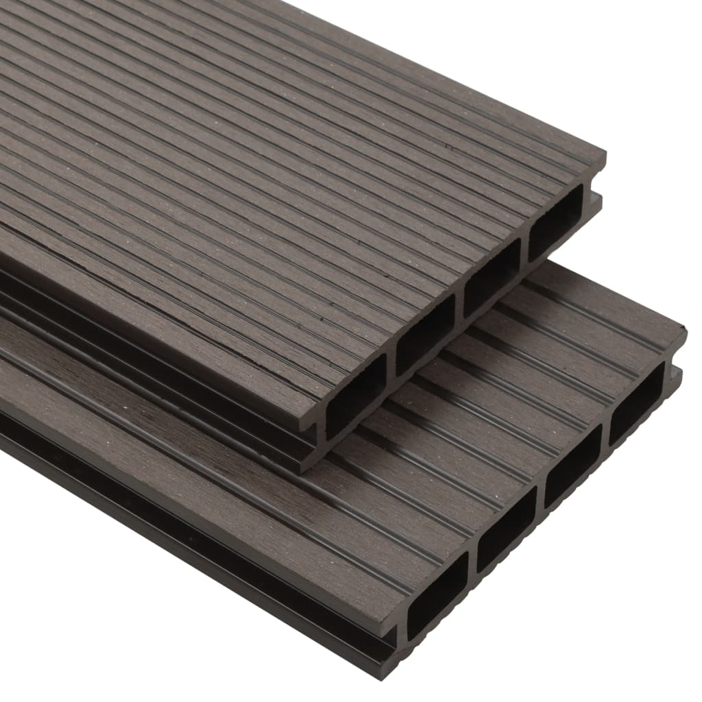Berkfield WPC Hollow Decking Boards with Accessories 20m�__ 2.2m Dark Brown