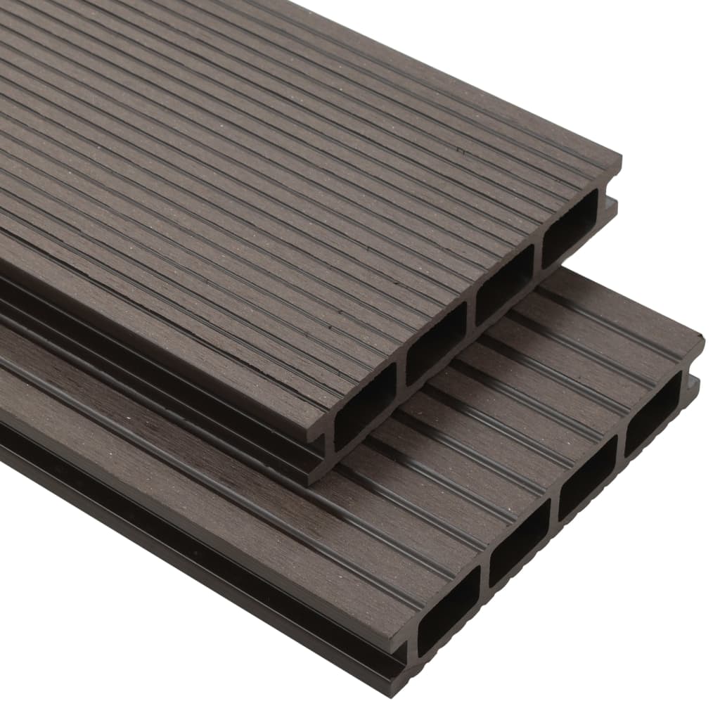 Berkfield WPC Hollow Decking Boards with Accessories 36m�__ 2.2m Dark Brown