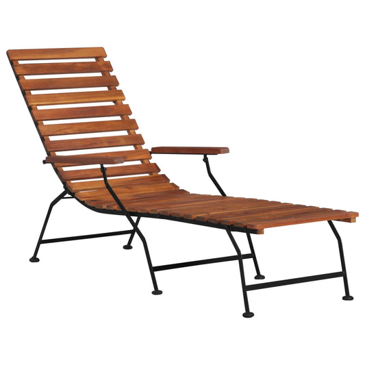 Berkfield Outdoor Deck Chair Solid Acacia Wood