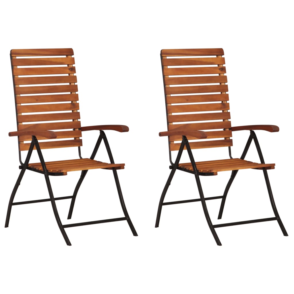 Berkfield 2 pcs Reclining Garden Chairs Solid Acacia Wood