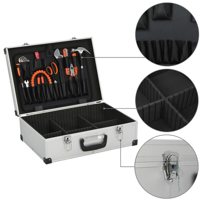 Berkfield Tool Suitcase 46x33x16 cm Silver Aluminium