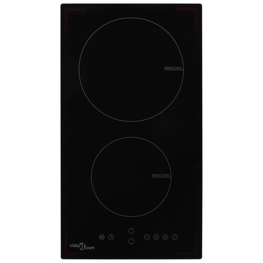 Berkfield Induction Hob with 2 Burners Touch Control Glass 3500 W