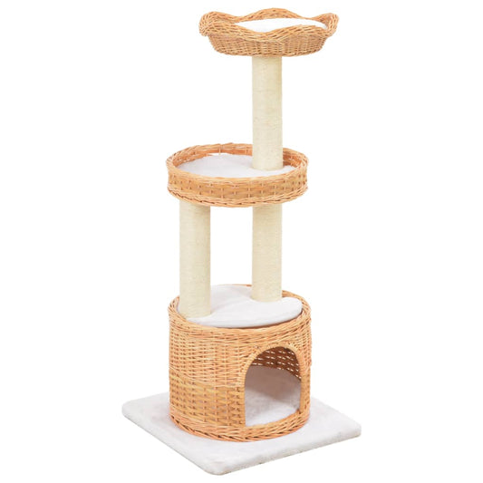 Berkfield Cat Tree with Sisal Scratching Post Natural Willow Wood