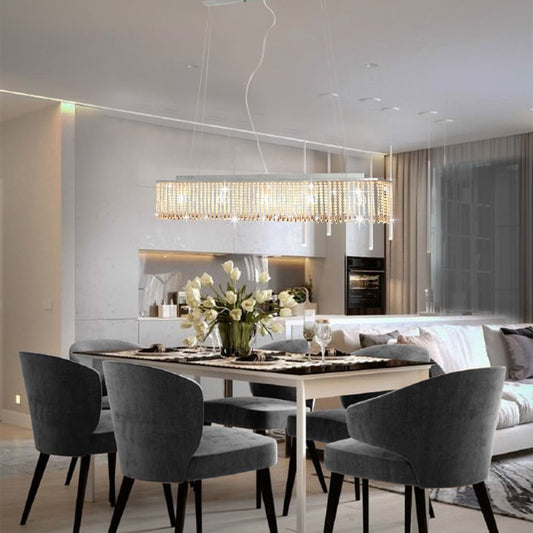 Berkfield Ceiling Lamp with Crystal Beads Silver 104 cm E14