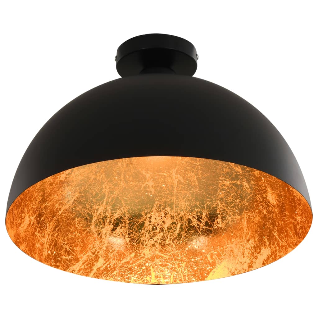 Berkfield Ceiling Lamps 2 pcs Black and Gold Semi-spherical E27