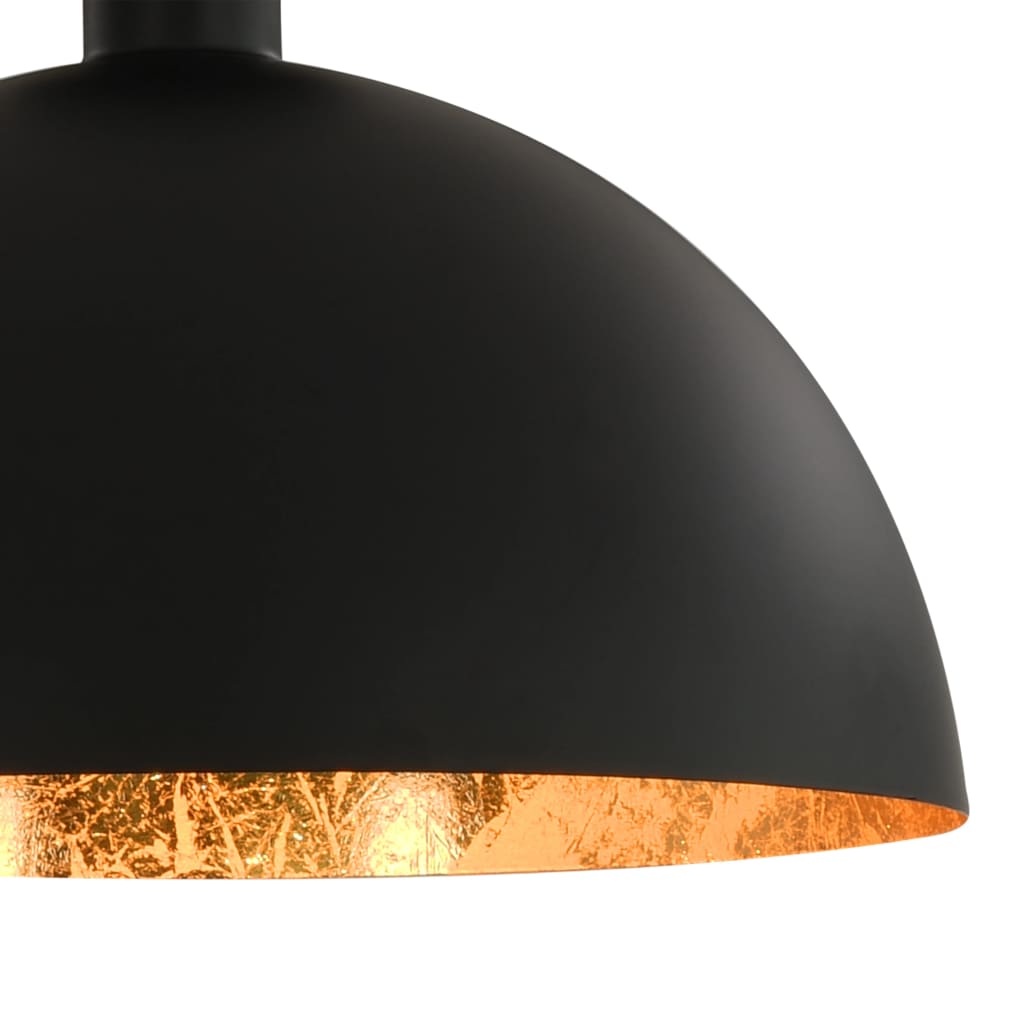 Berkfield Ceiling Lamps 2 pcs Black and Gold Semi-spherical E27