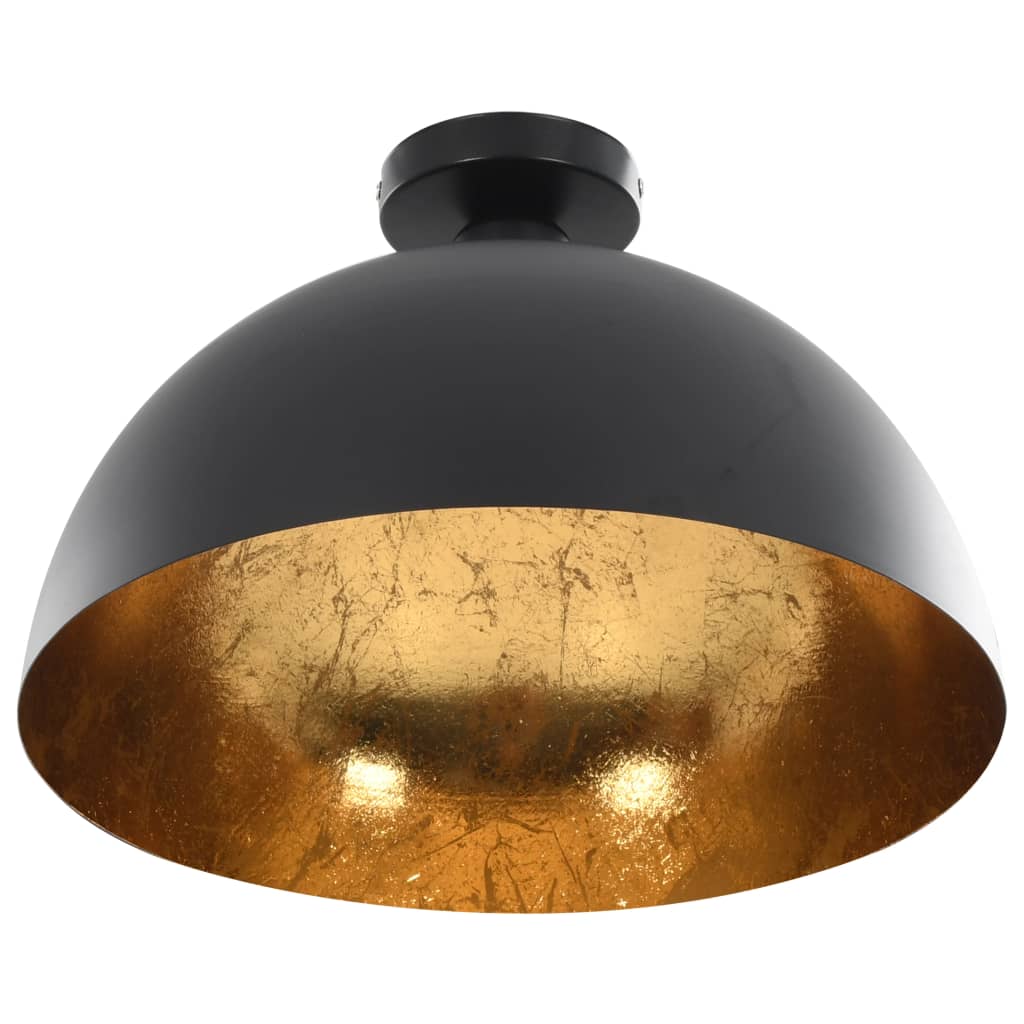 Berkfield Ceiling Lamps 2 pcs Black and Gold Semi-spherical E27