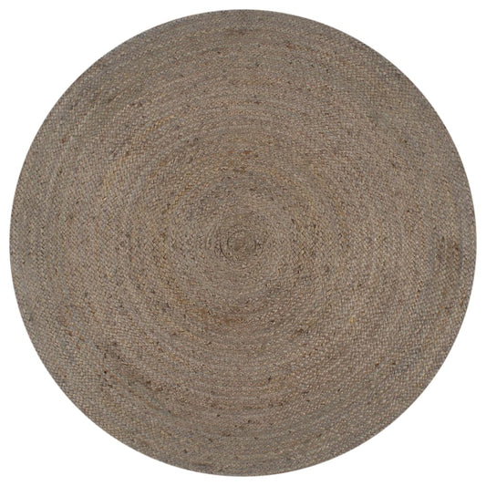 Berkfield Handmade Rug Jute Round 120 cm Grey