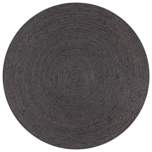 Berkfield Handmade Rug Jute Round 90 cm Dark Grey