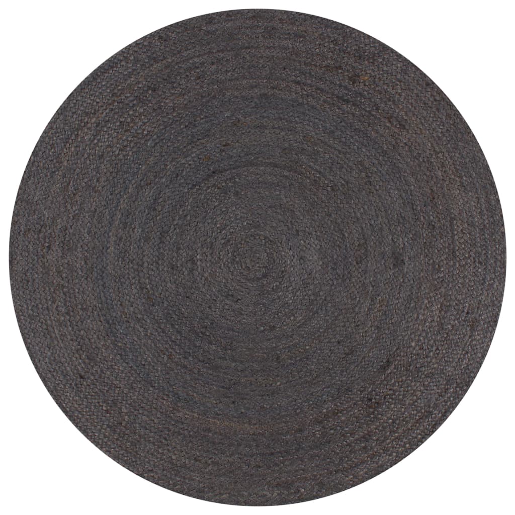 Berkfield Handmade Rug Jute Round 120 cm Dark Grey