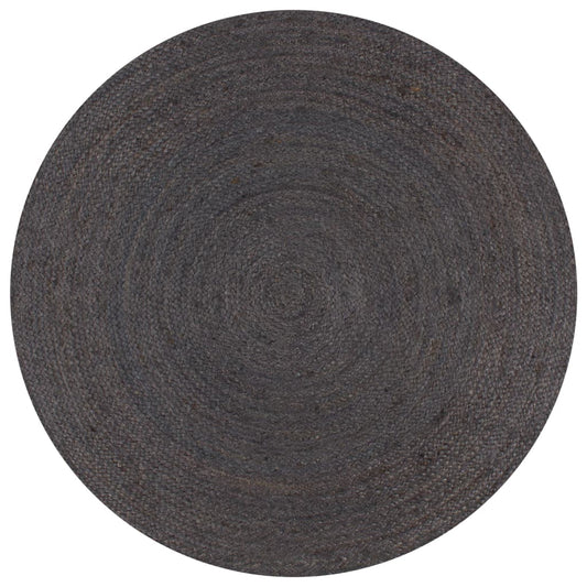 Berkfield Handmade Rug Jute Round 120 cm Dark Grey